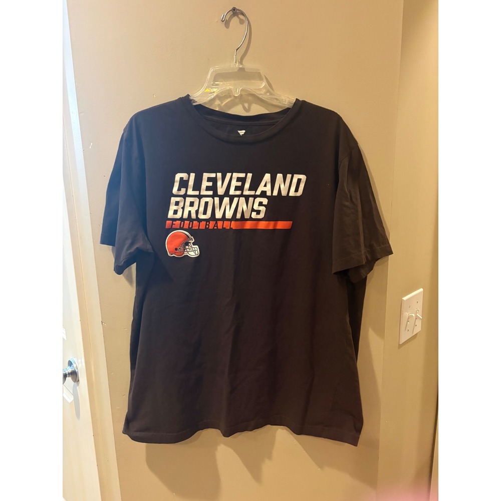 Fanatics Cleveland Browns NFL Football Graphic Tee Mens 2XL Brown Helmet Logo